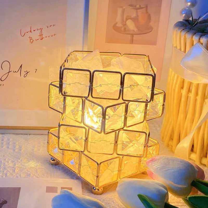 Fashionable Rubik's Cube Crystal Lamp