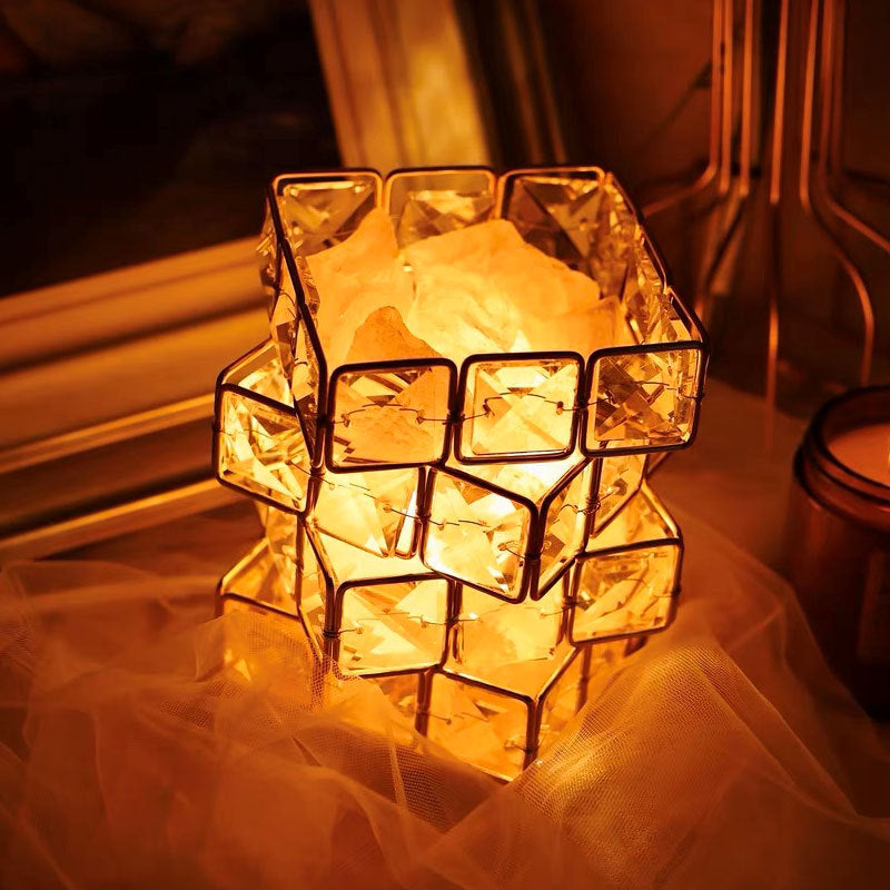 Fashionable Rubik's Cube Crystal Lamp