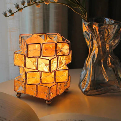 Fashionable Rubik's Cube Crystal Lamp