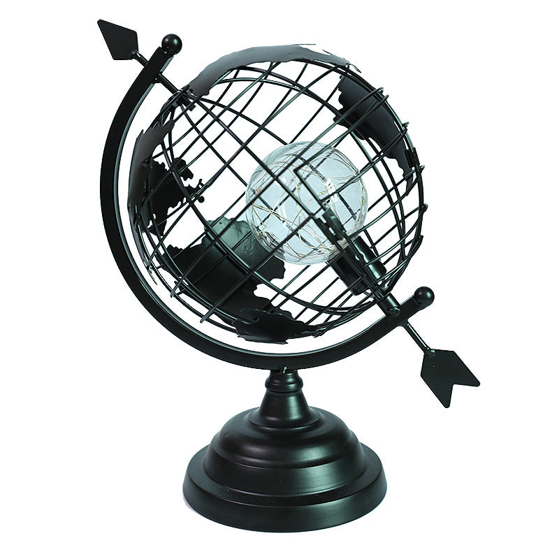 💡 Retro Industrial Style Globe Table Lamp